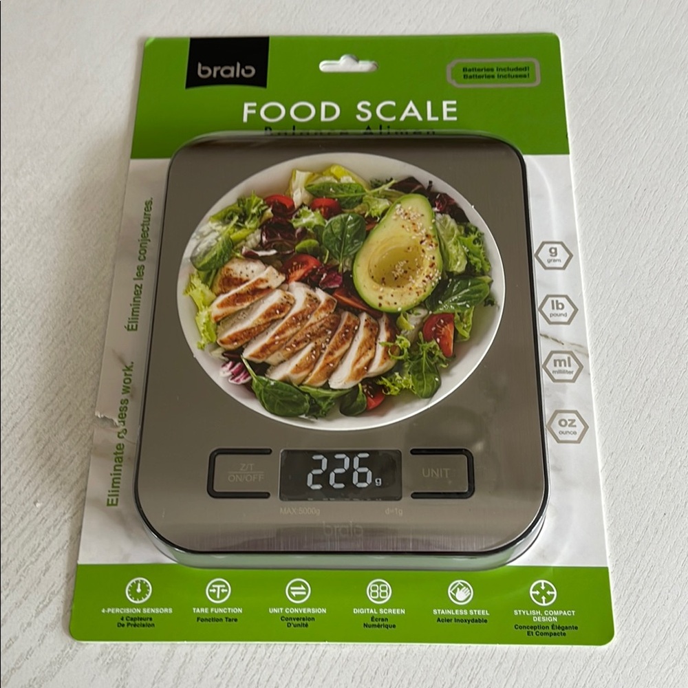 Digital Food Scale with Stainless Steel Platform, 11lb Capacity